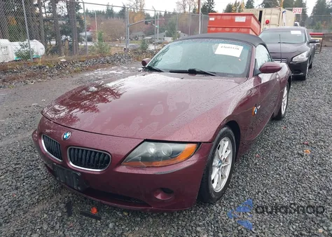 2003 BMW Z4 2.5I z USA, uszkodzony, nr VIN 4USBT334X3LS43716